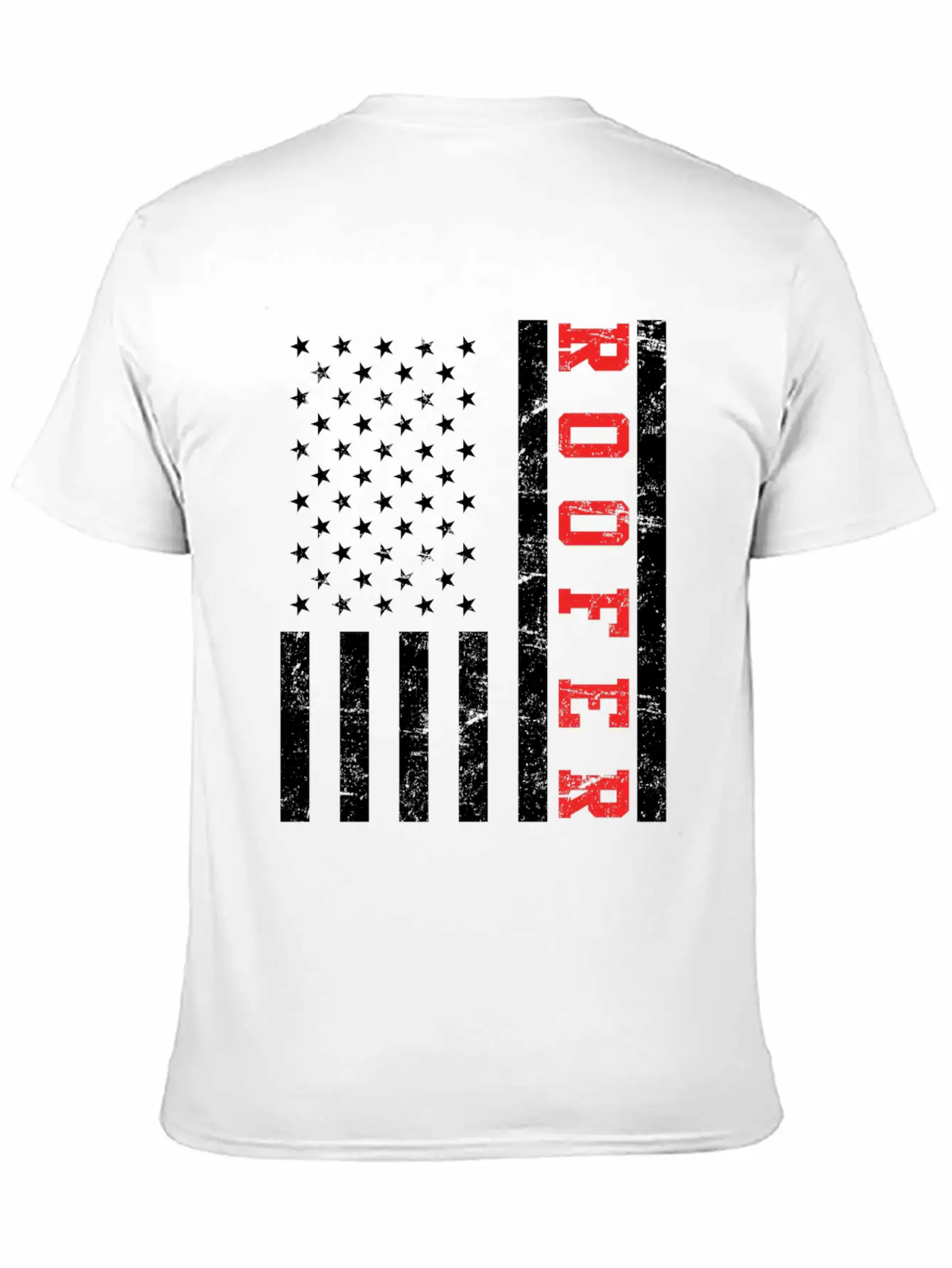 Roofer Saying USA Flag Flag Relaxed Everyday Tee – Lightweight And Durable Cotton