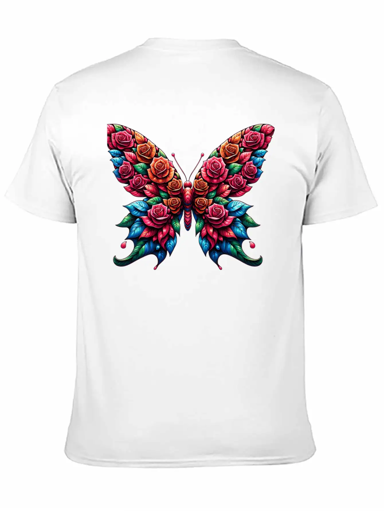 Rose And Butterfly Fusion, Floral Butterfly Design Timeless Short Sleeve Tee – Comfy And Minimalist Design