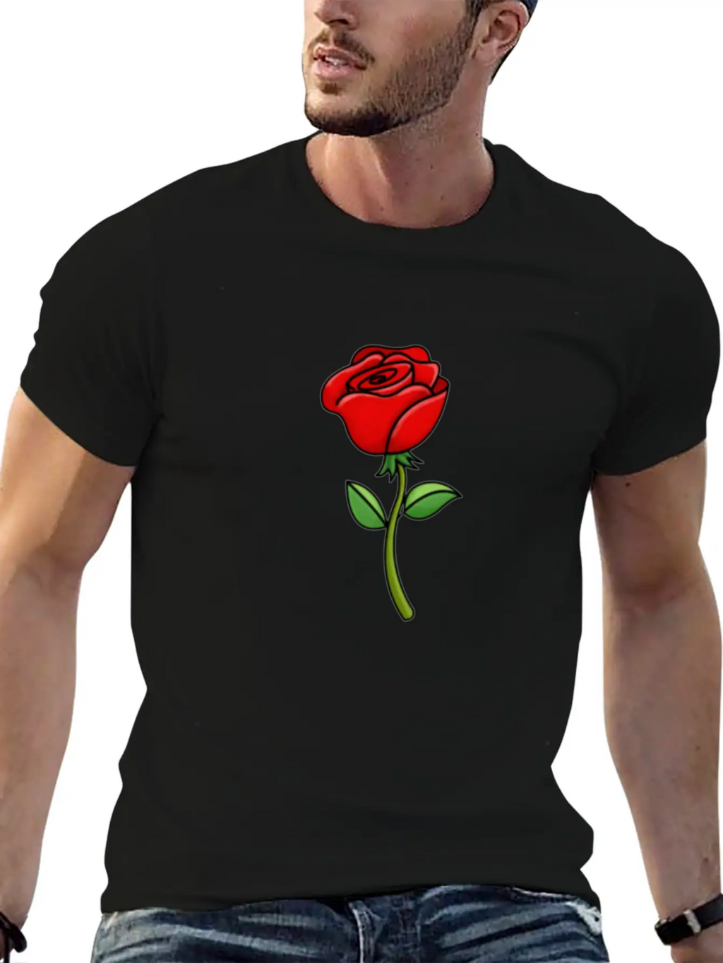 Rose Breathable Graphic T-Shirt – Perfect For Casual Days