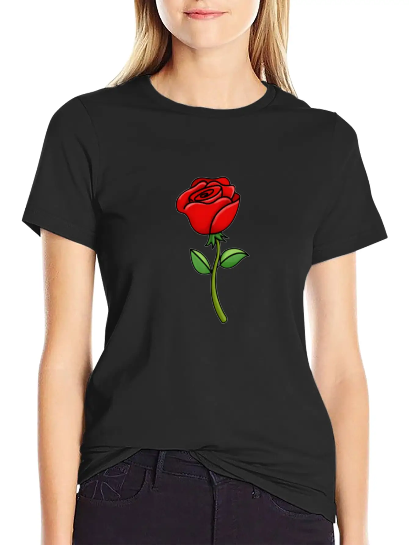 Rose Breathable Graphic T-Shirt – Perfect For Casual Days
