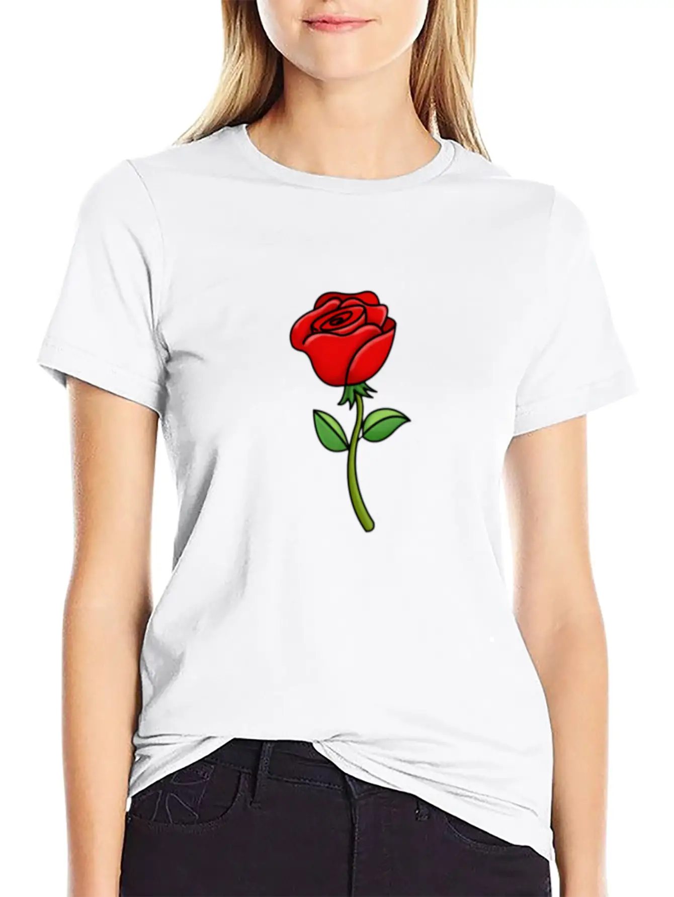Rose Breathable Graphic T-Shirt – Perfect For Casual Days