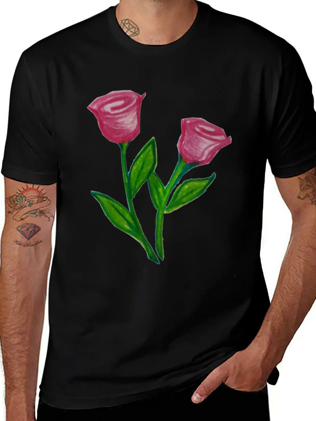 Rose Flowers Essential Cotton Tee For Daily Outfits – Unisex Style