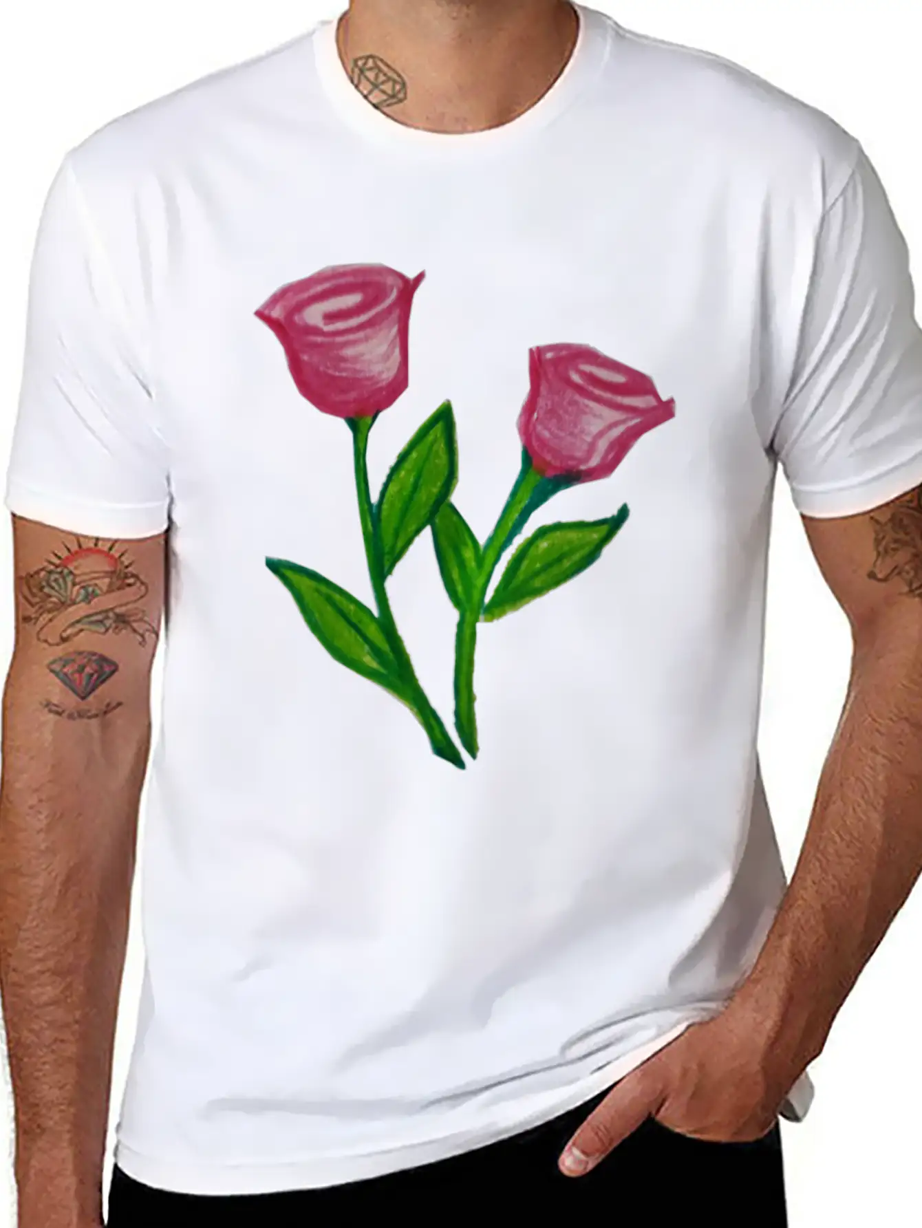 Rose Flowers Essential Cotton Tee For Daily Outfits – Unisex Style