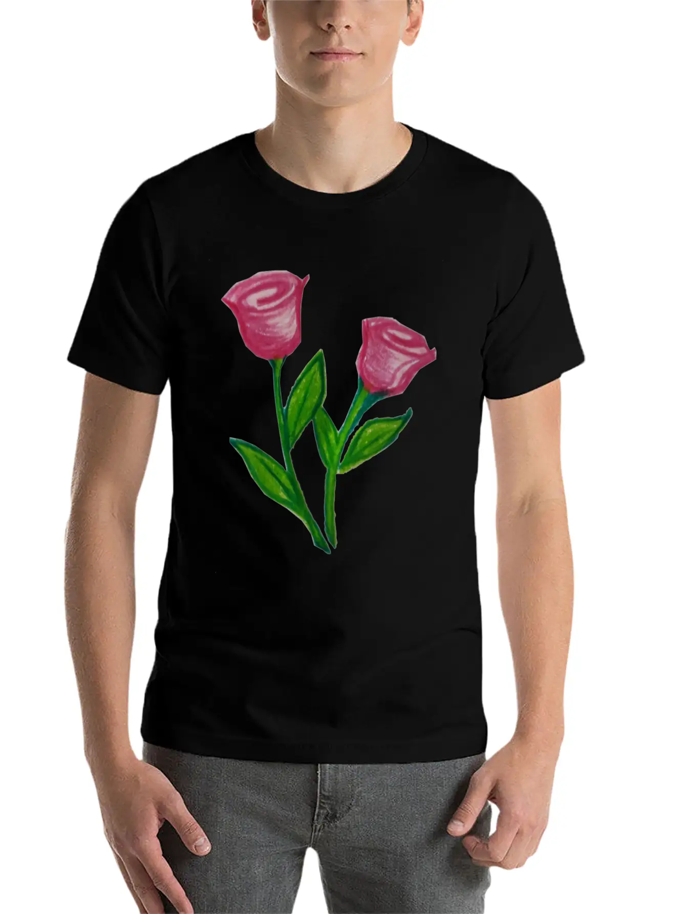Rose Flowers Essential Cotton Tee For Daily Outfits – Unisex Style