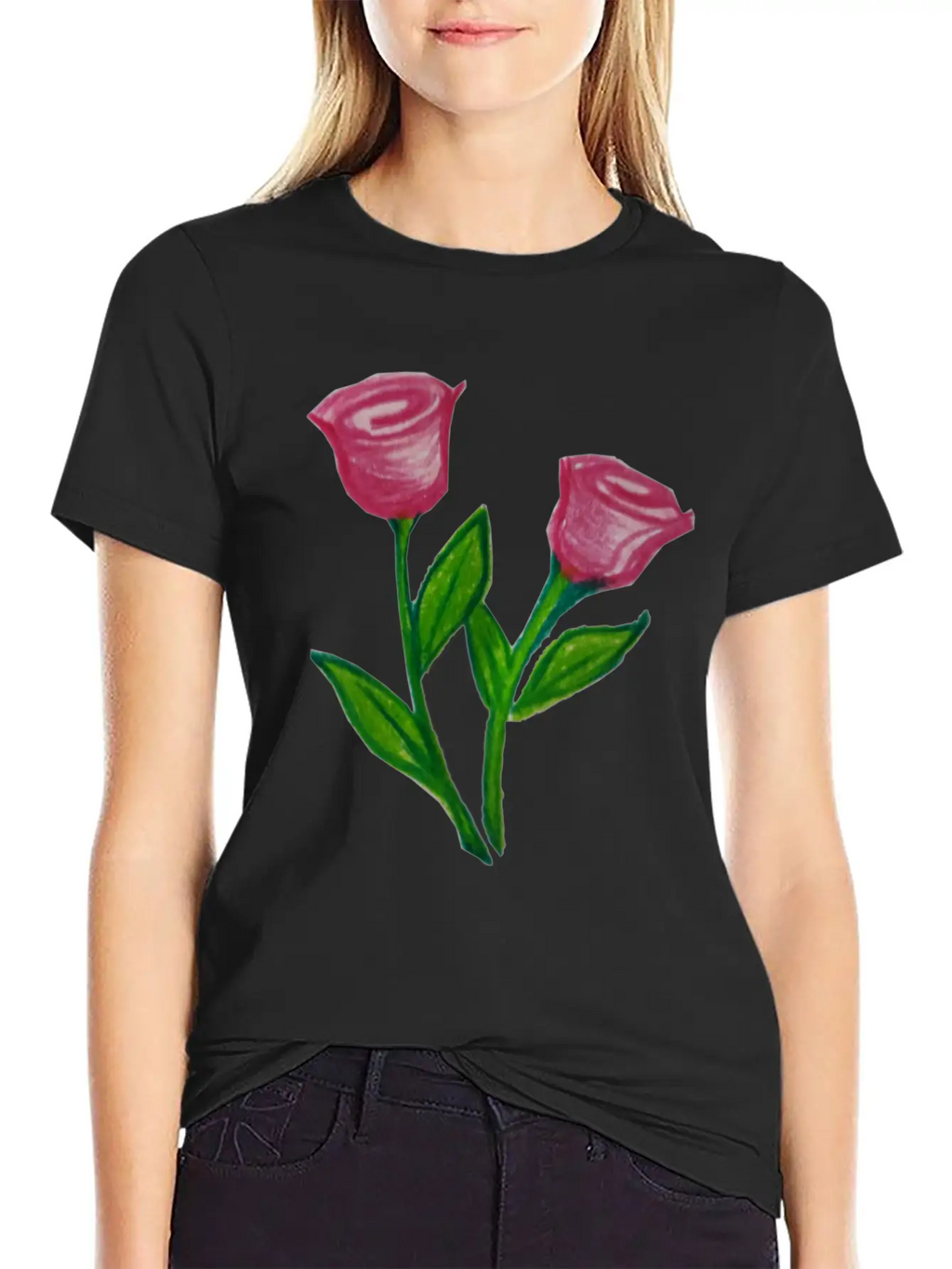 Rose Flowers Essential Cotton Tee For Daily Outfits – Unisex Style