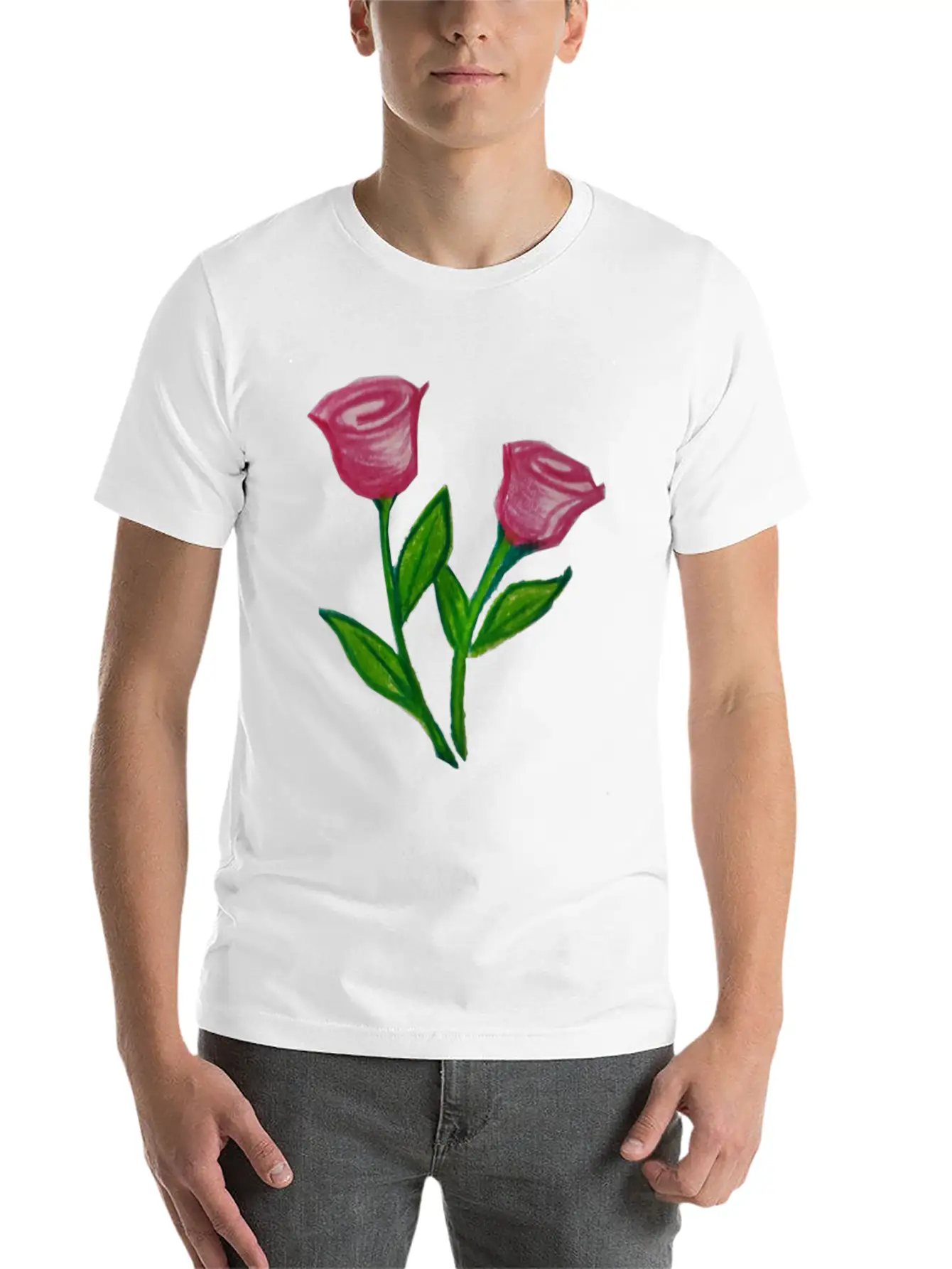 Rose Flowers Essential Cotton Tee For Daily Outfits – Unisex Style