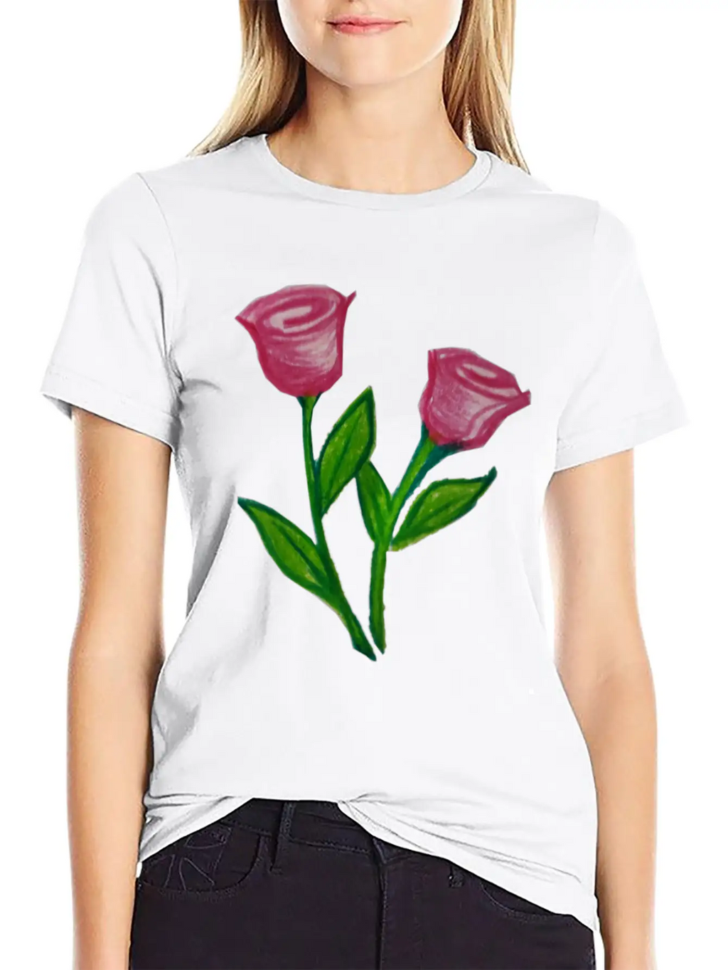 Rose Flowers Essential Cotton Tee For Daily Outfits – Unisex Style