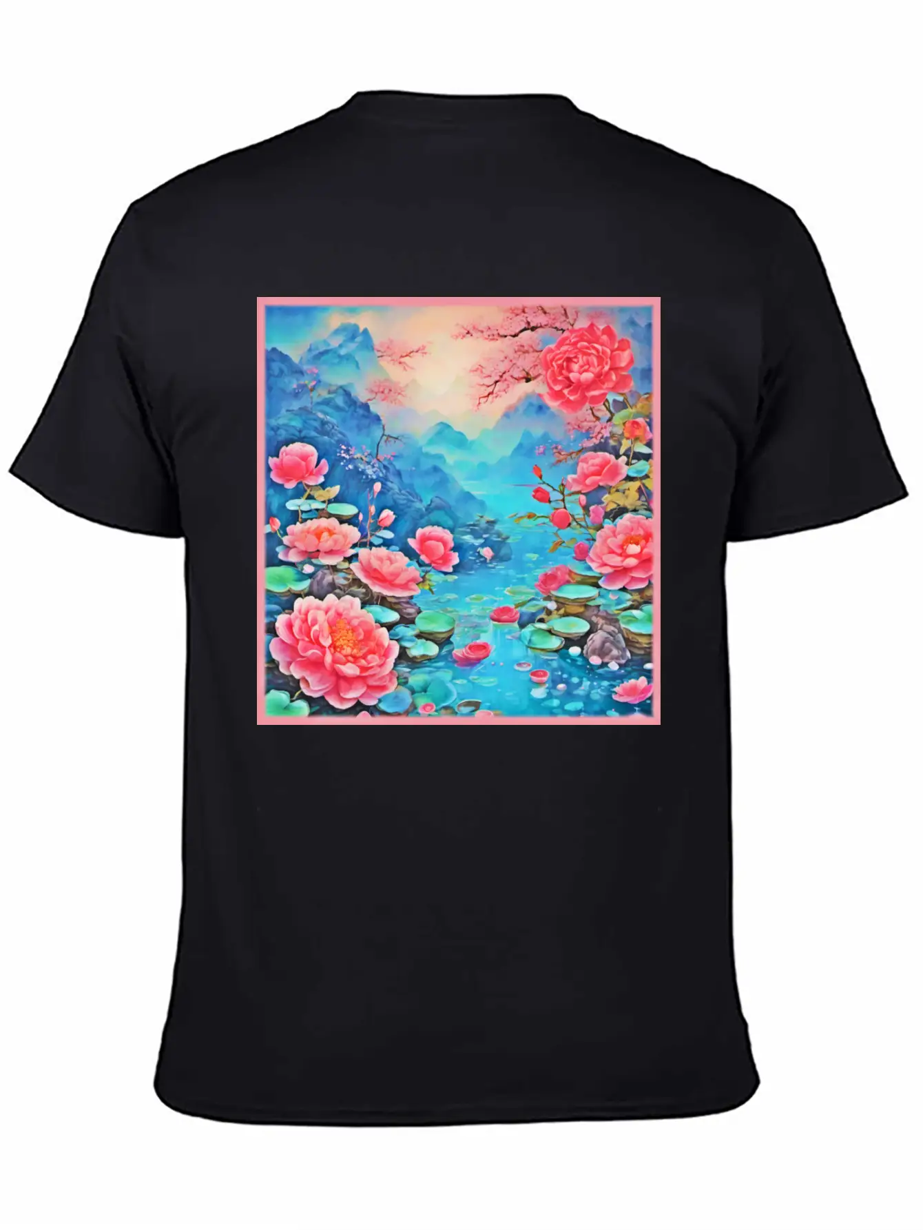 Rose Ice Oil Art Breathable Soft Cotton T-Shirt – Timeless Casual Look
