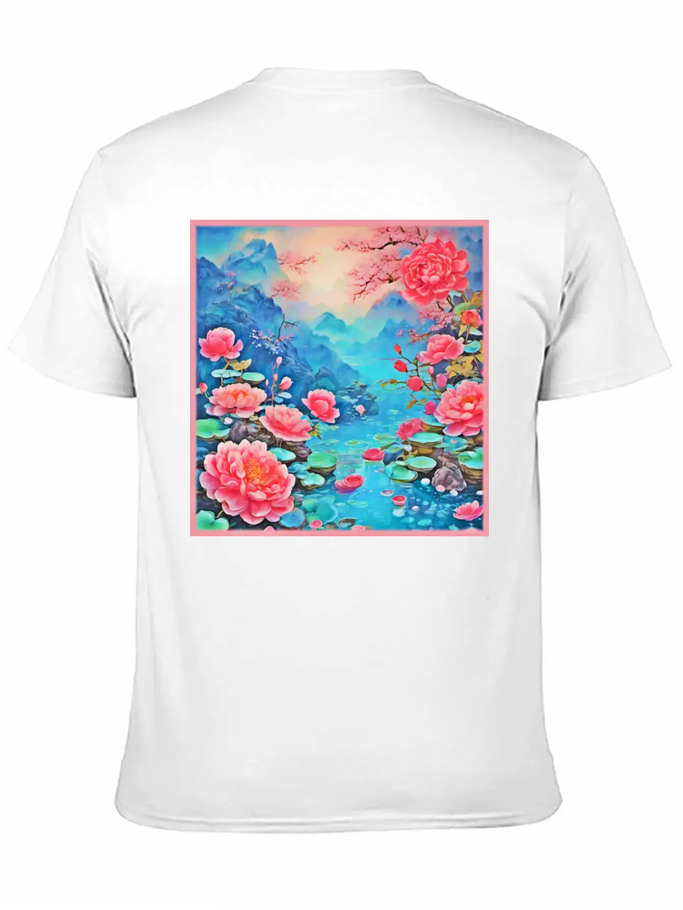 Rose Ice Oil Art Breathable Soft Cotton T-Shirt – Timeless Casual Look