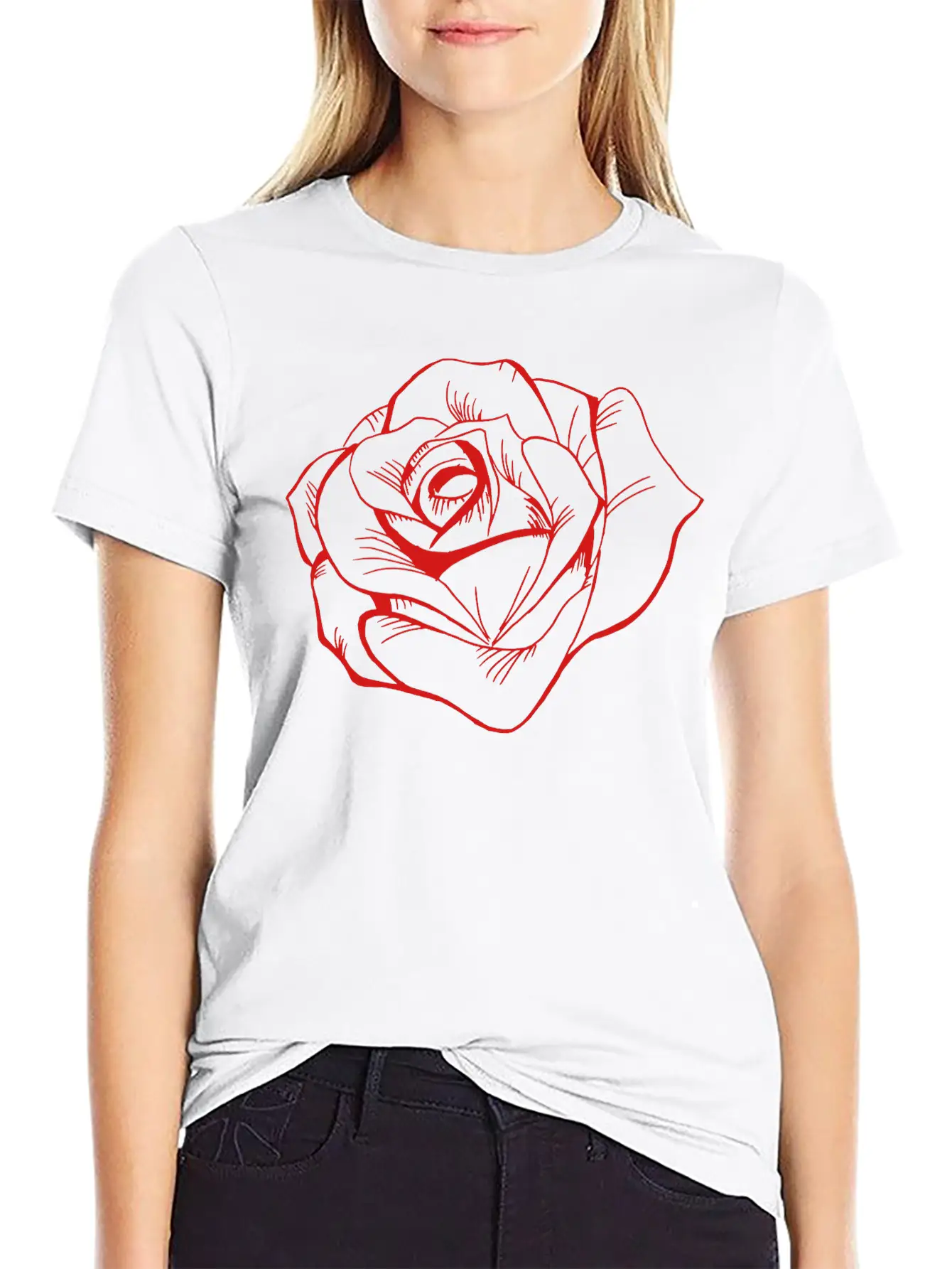 Rose Unisex Casual T-Shirt – Clean Design For Daily Comfort