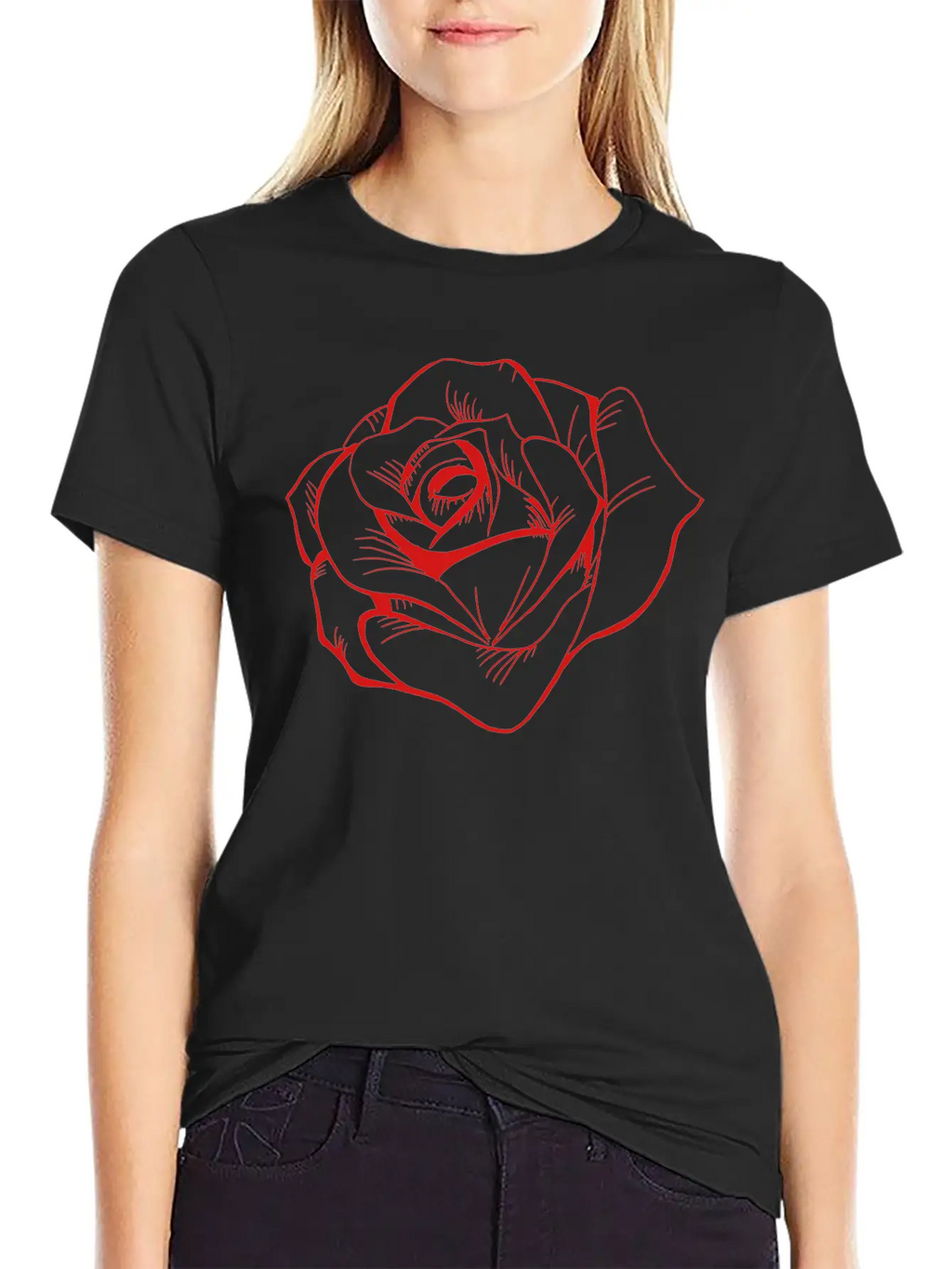 Rose Unisex Casual T-Shirt – Clean Design For Daily Comfort