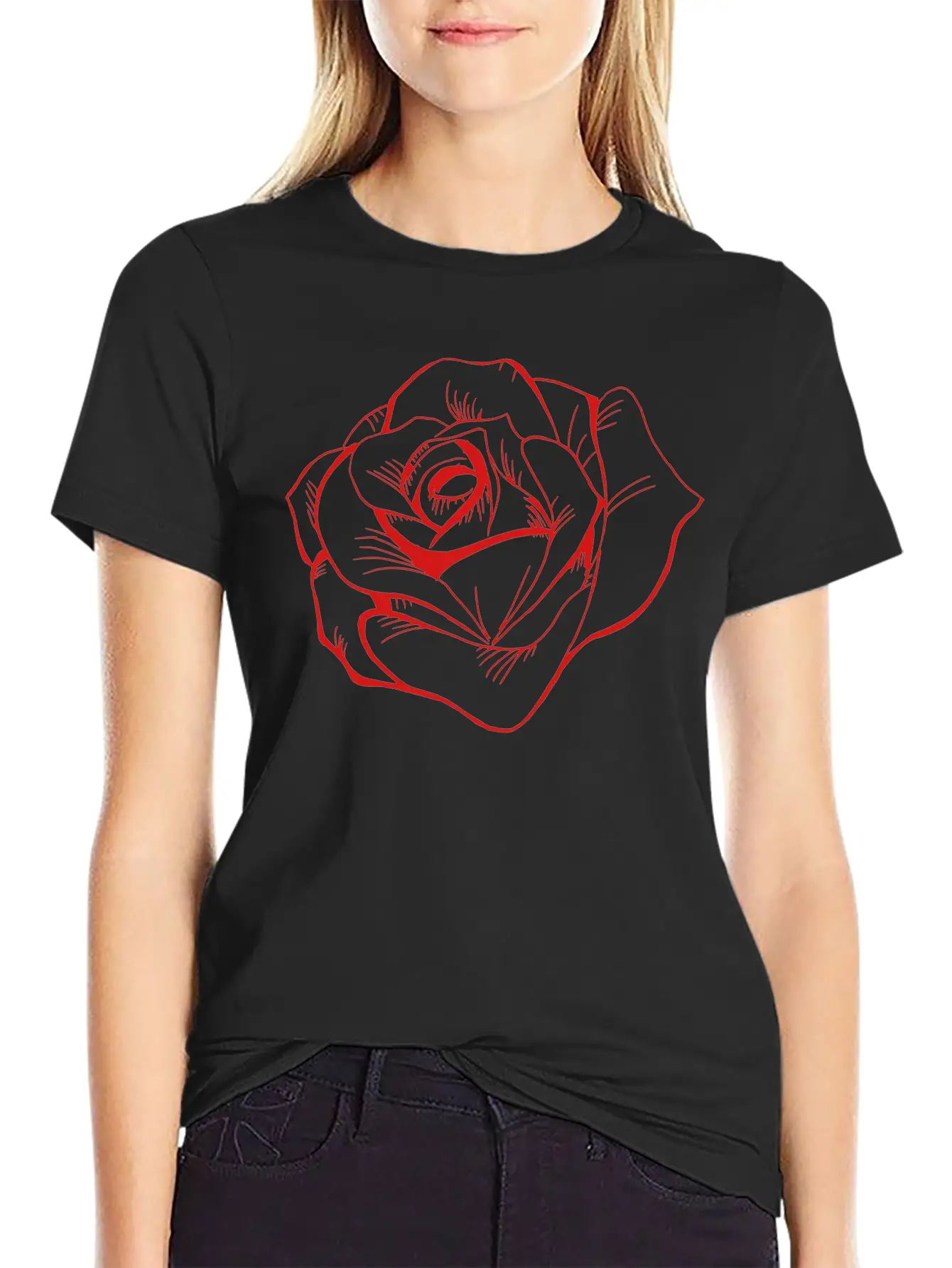 Rose Unisex Casual T-Shirt – Clean Design For Daily Comfort