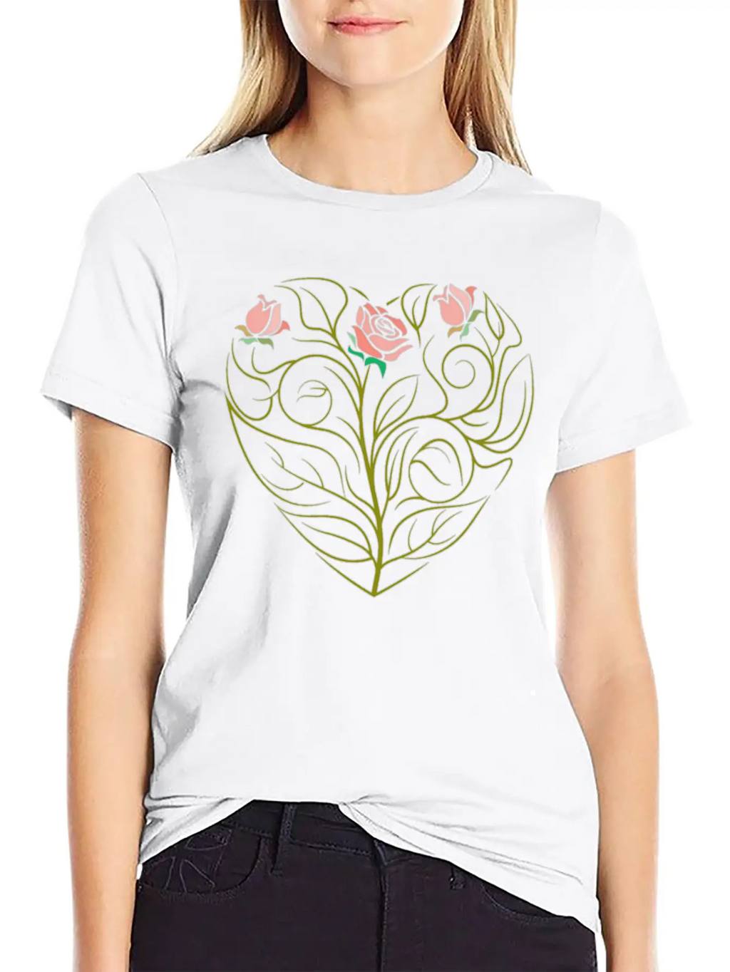 Roses Art Drawing Classic Cotton Tee – Unisex Comfort For Any Season