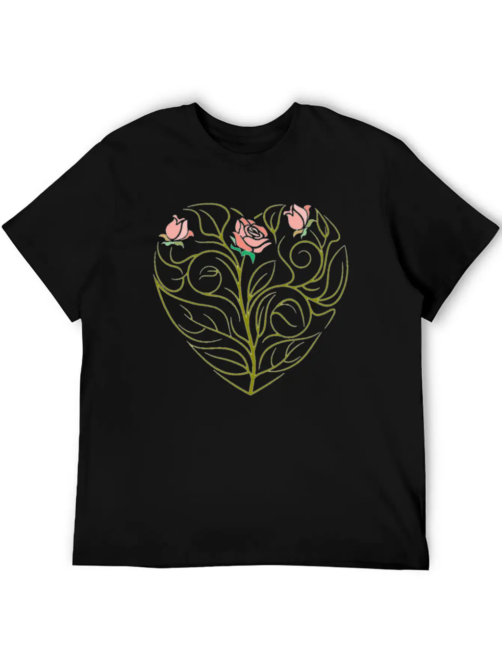 Roses Art Drawing Classic Cotton Tee – Unisex Comfort For Any Season