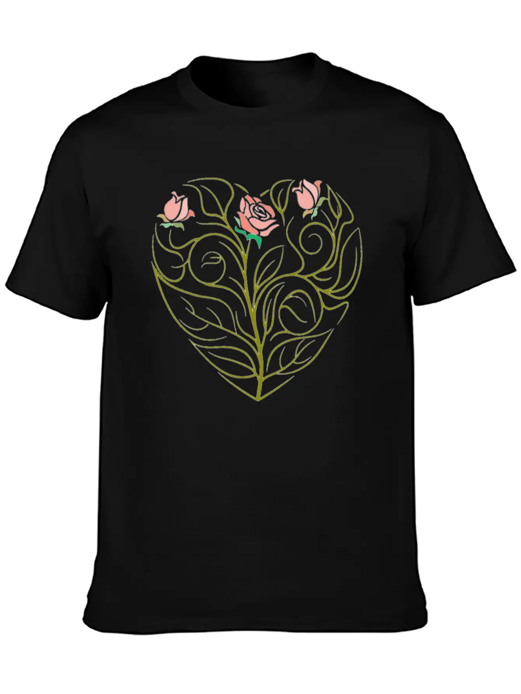 Roses Art Drawing Classic Cotton Tee – Unisex Comfort For Any Season