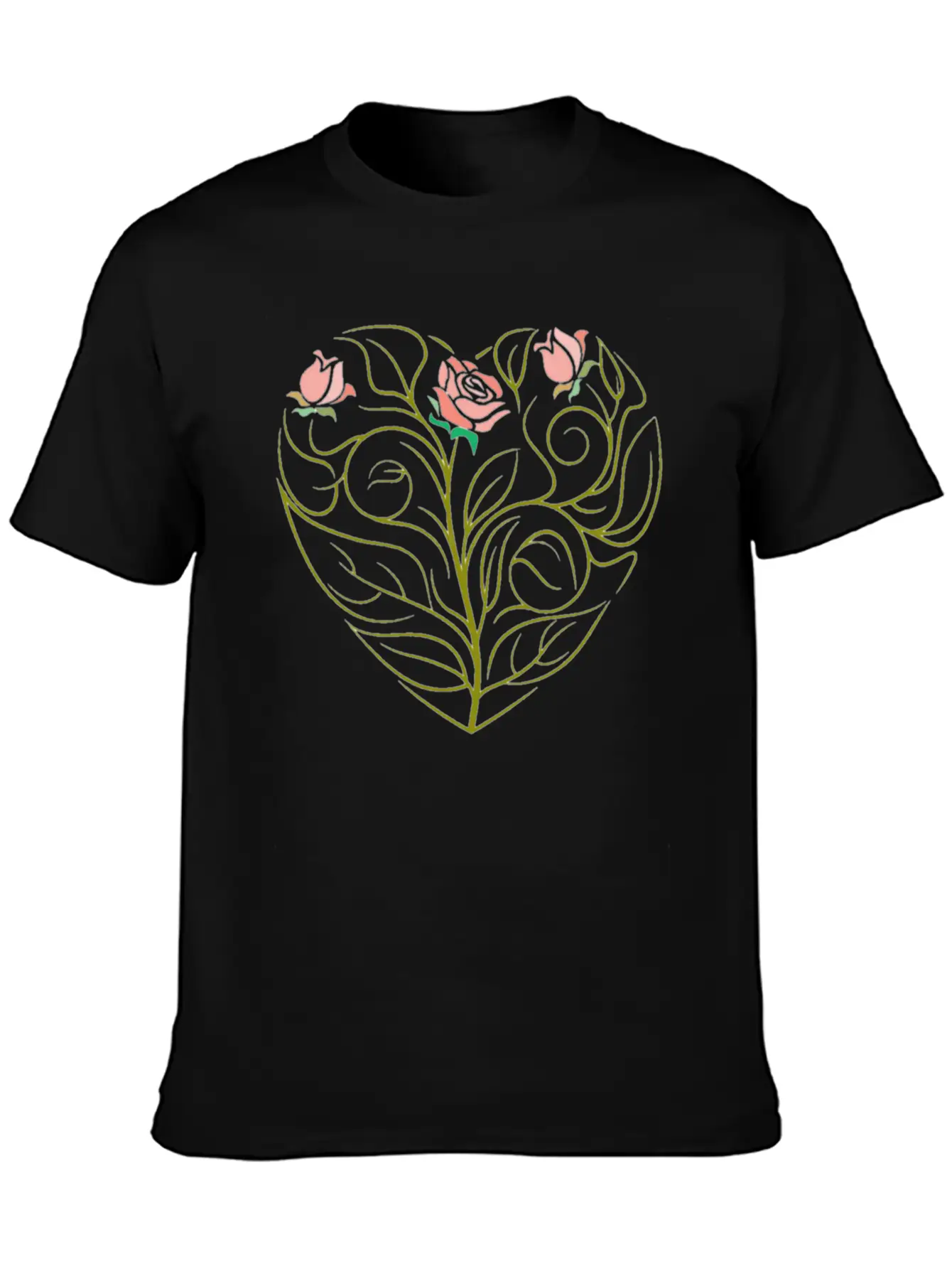 Roses Art Drawing Classic Cotton Tee – Unisex Comfort For Any Season