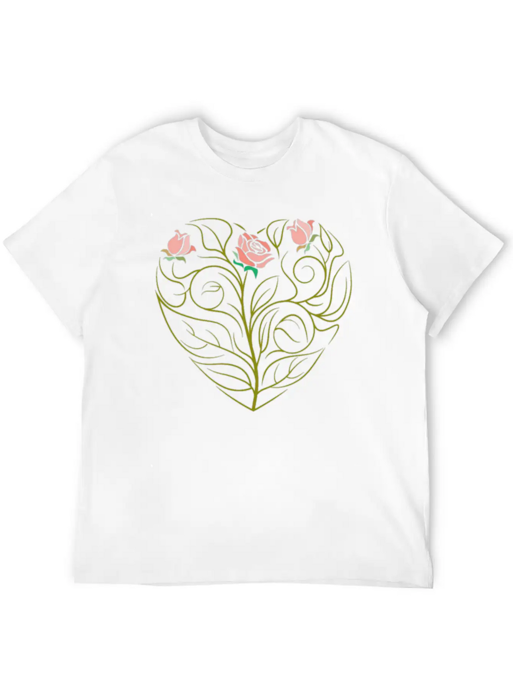 Roses Art Drawing Classic Cotton Tee – Unisex Comfort For Any Season