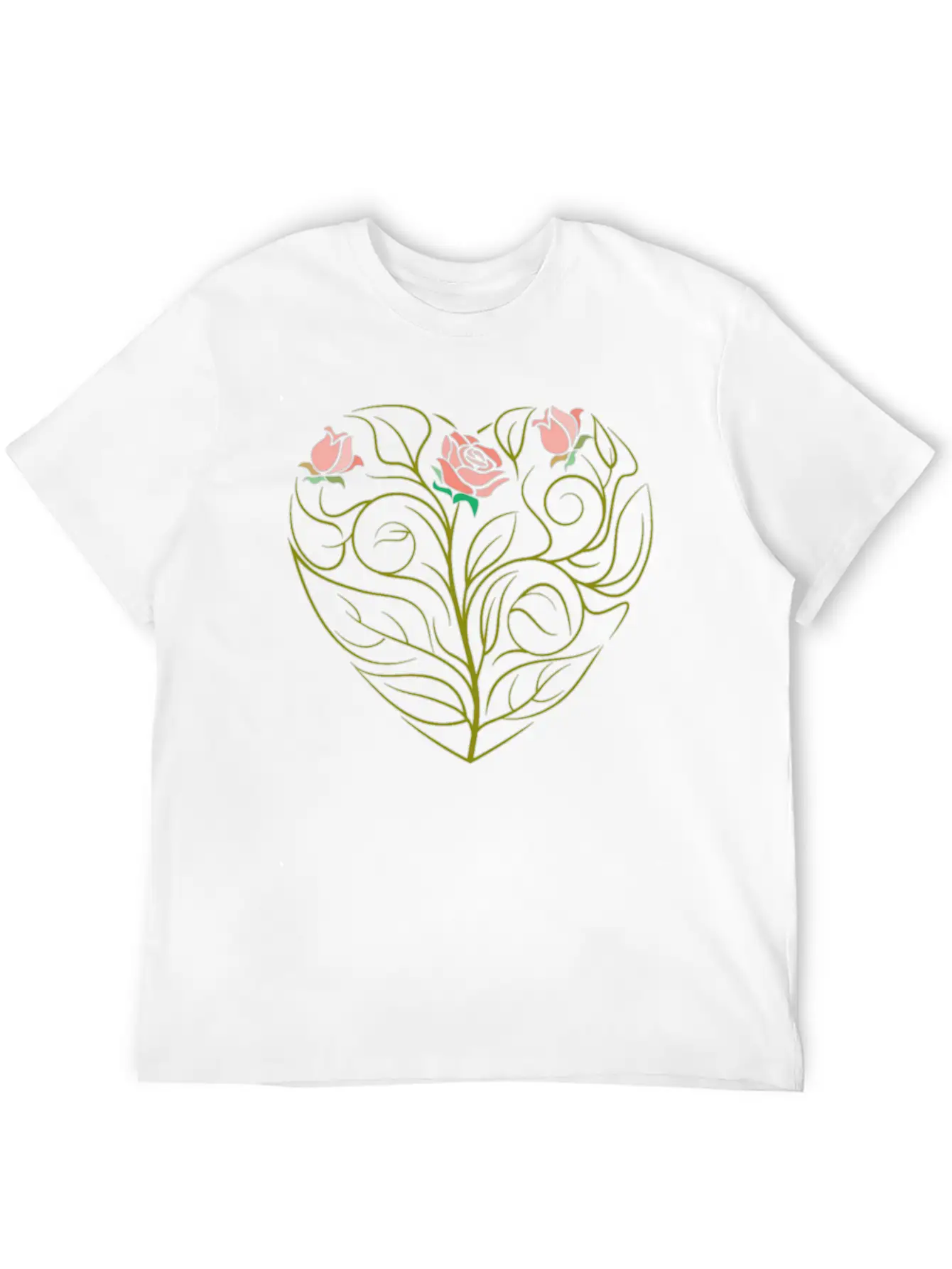 Roses Art Drawing Classic Cotton Tee – Unisex Comfort For Any Season