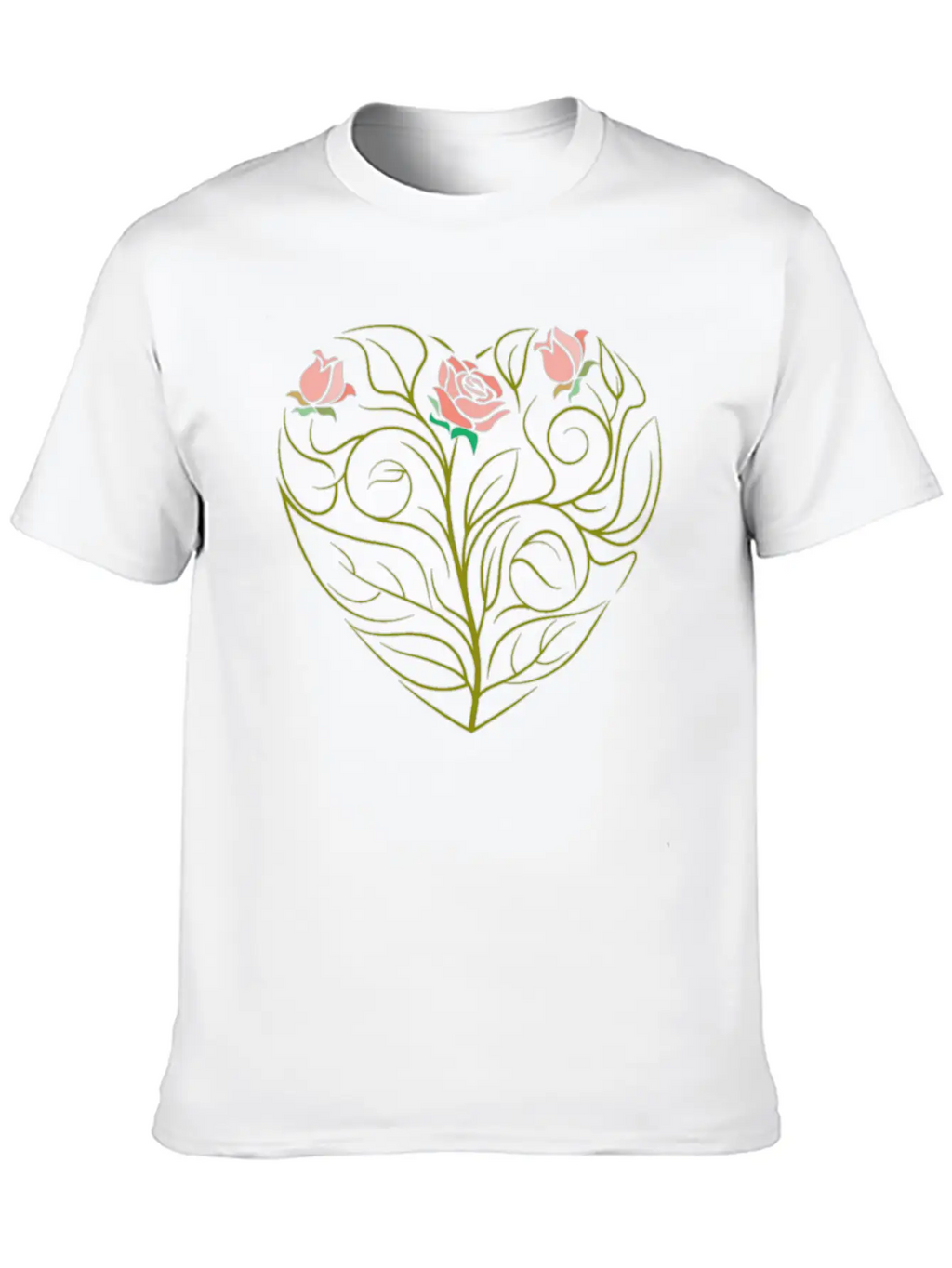 Roses Art Drawing Classic Cotton Tee – Unisex Comfort For Any Season
