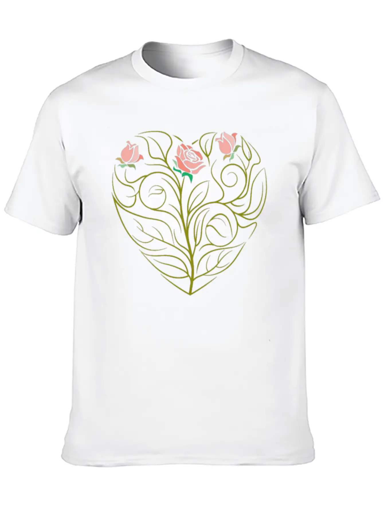 Roses Art Drawing Classic Cotton Tee – Unisex Comfort For Any Season
