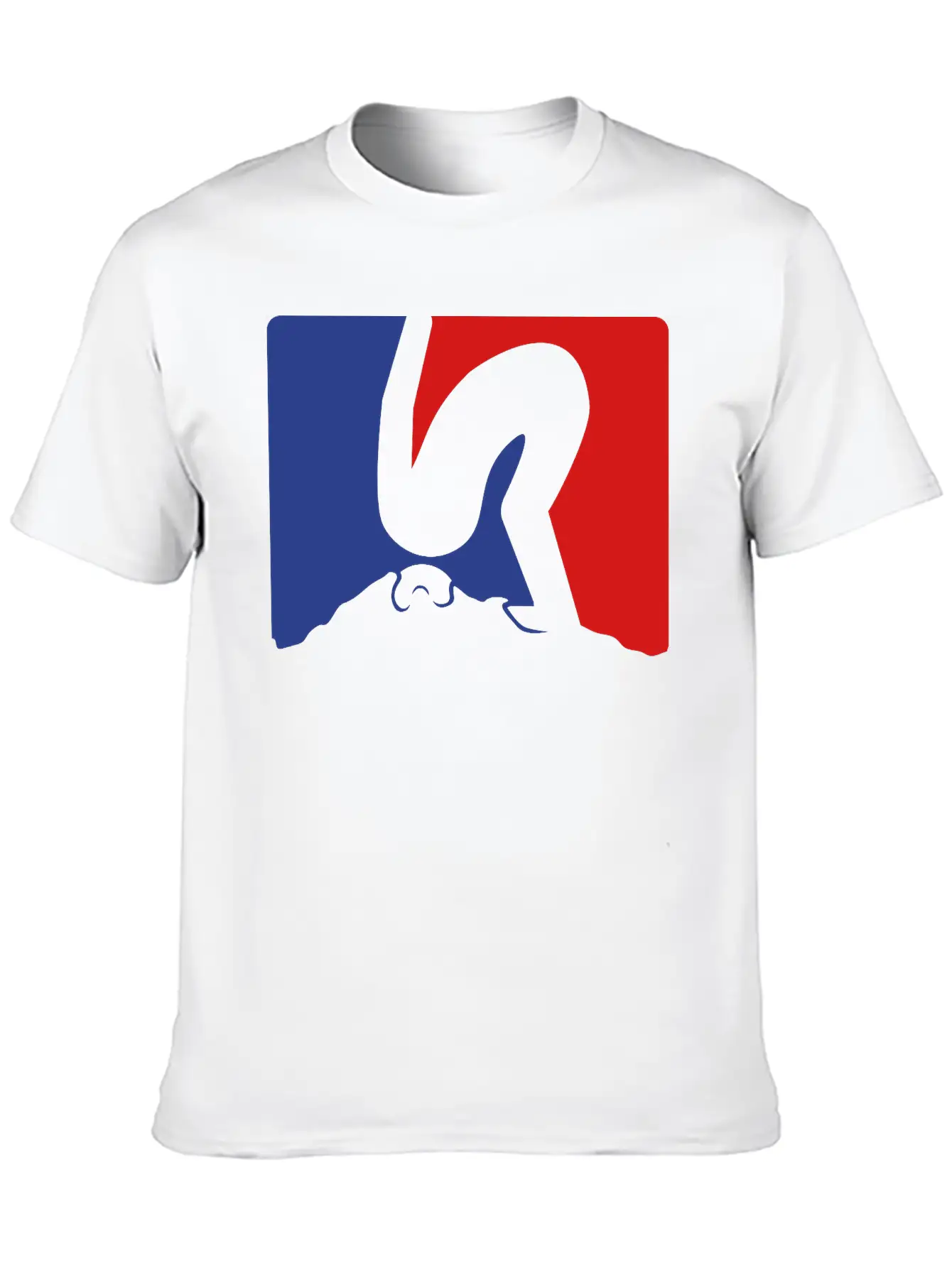 Rot Blau Design Kopf In Den Sand Stecken Nicht Auf Basic Graphic T-Shirt – Daily Comfort In Soft Cotton