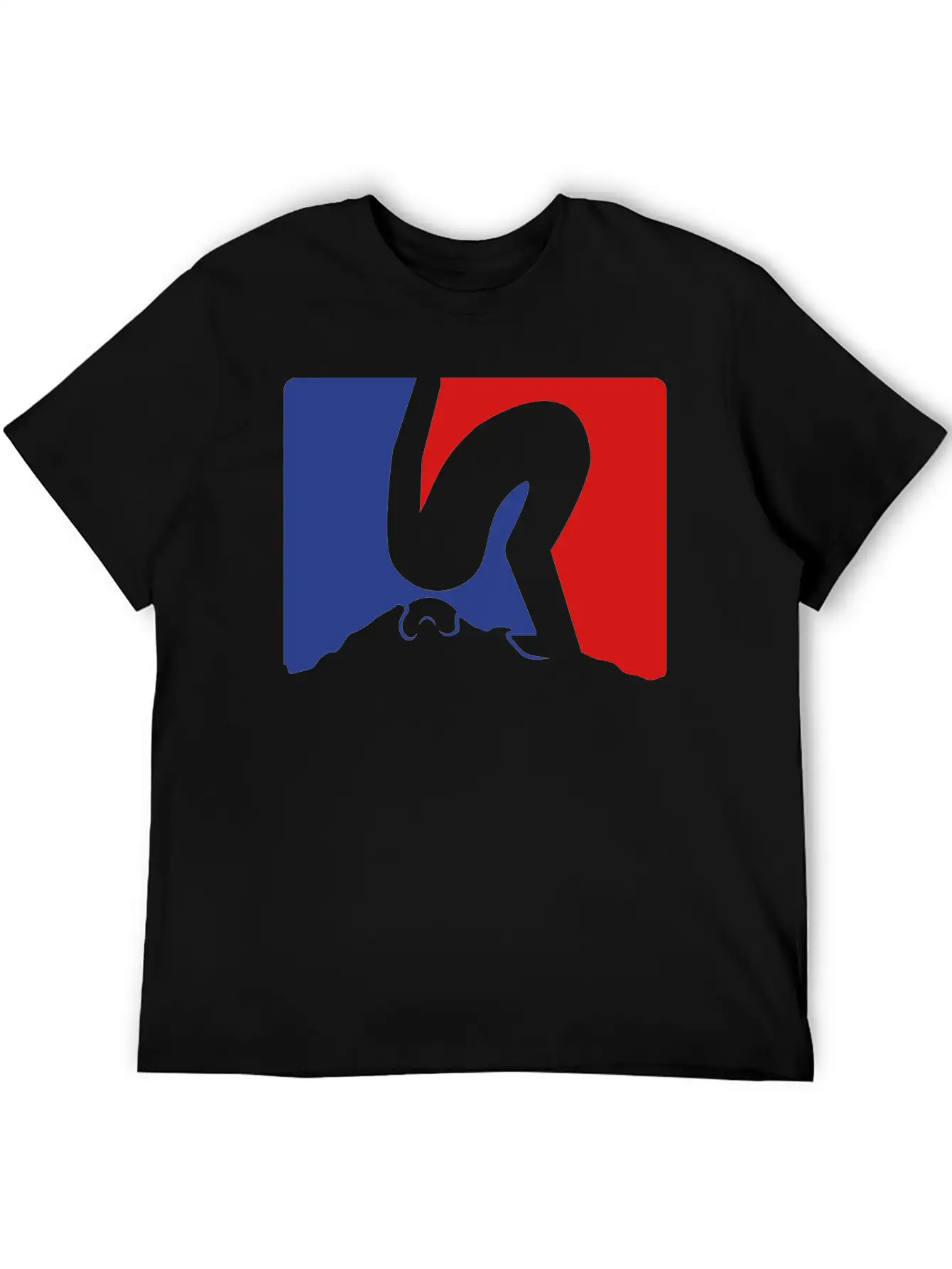 Rot Blau Design Kopf In Den Sand Stecken Nicht Auf Basic Graphic T-Shirt – Daily Comfort In Soft Cotton