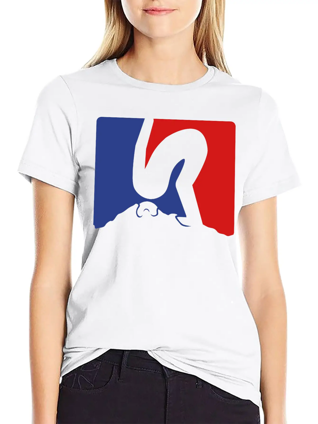 Rot Blau Design Kopf In Den Sand Stecken Nicht Auf Basic Graphic T-Shirt – Daily Comfort In Soft Cotton