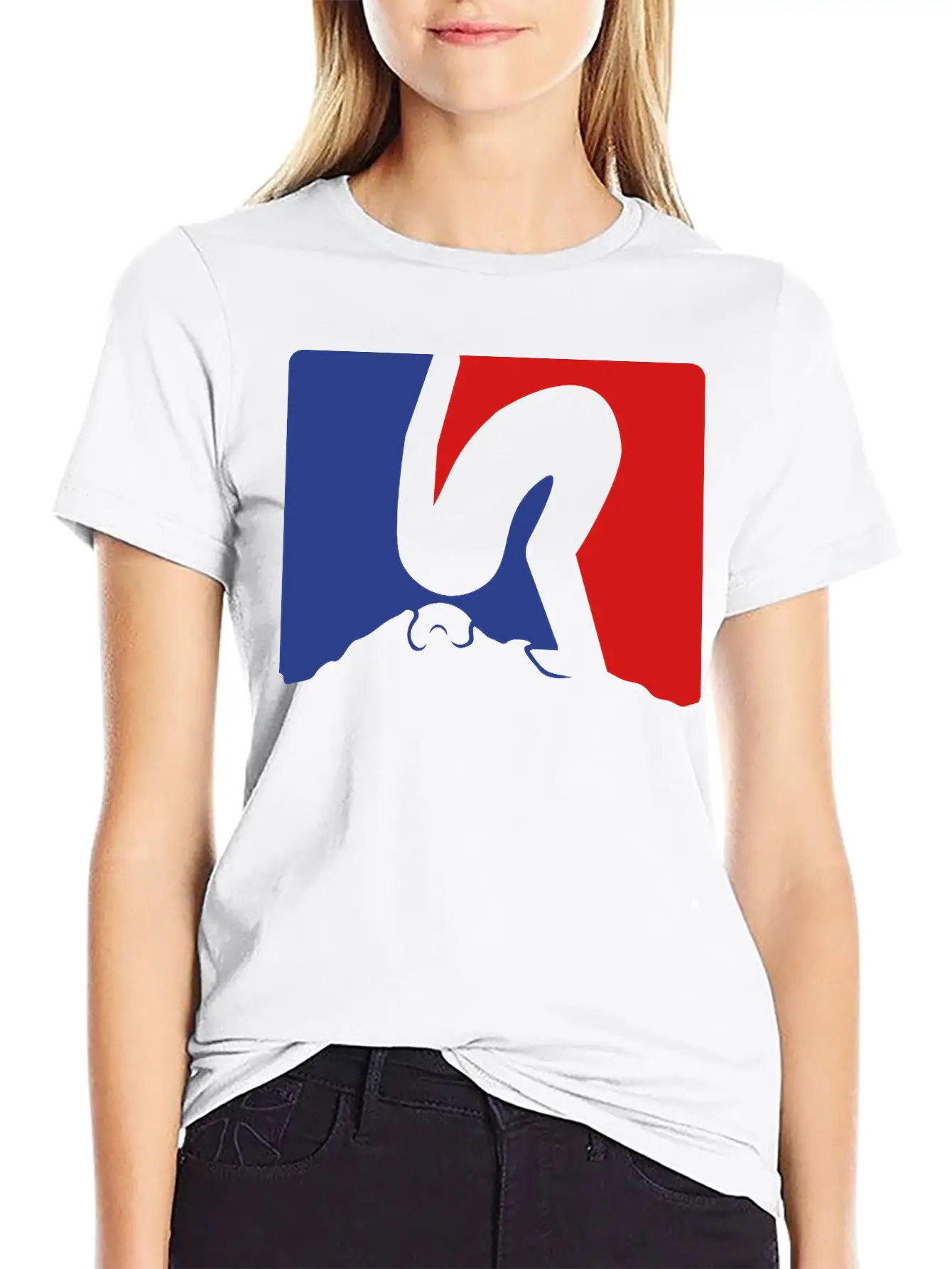 Rot Blau Design Kopf In Den Sand Stecken Nicht Auf Basic Graphic T-Shirt – Daily Comfort In Soft Cotton