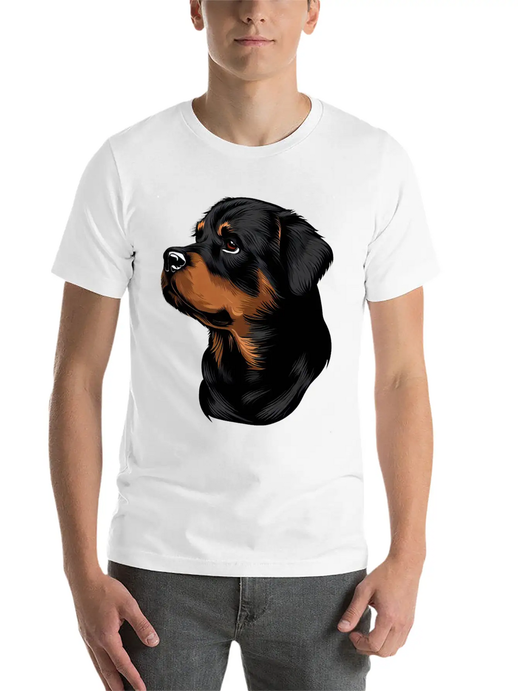 ROTTWEILER DRAWING PETS DOGS CANINE ANIMALS ART Timeless Short Sleeve Tee – Comfy And Minimalist Design