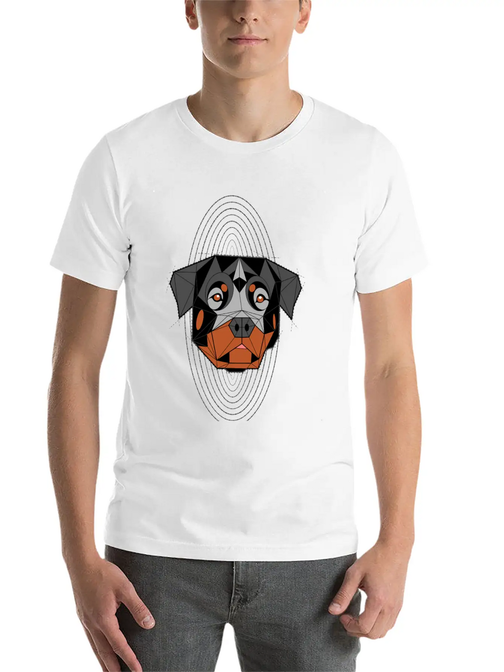 Rottweiler Geometric Classic Cotton Tee – Unisex Comfort For Any Season