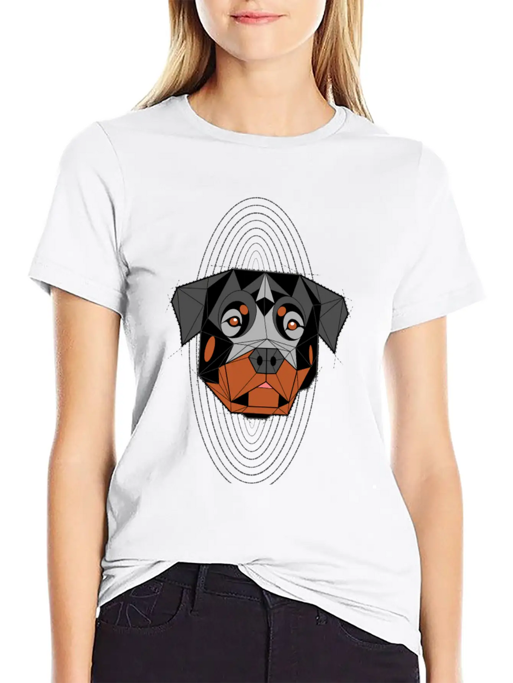 Rottweiler Geometric Classic Cotton Tee – Unisex Comfort For Any Season