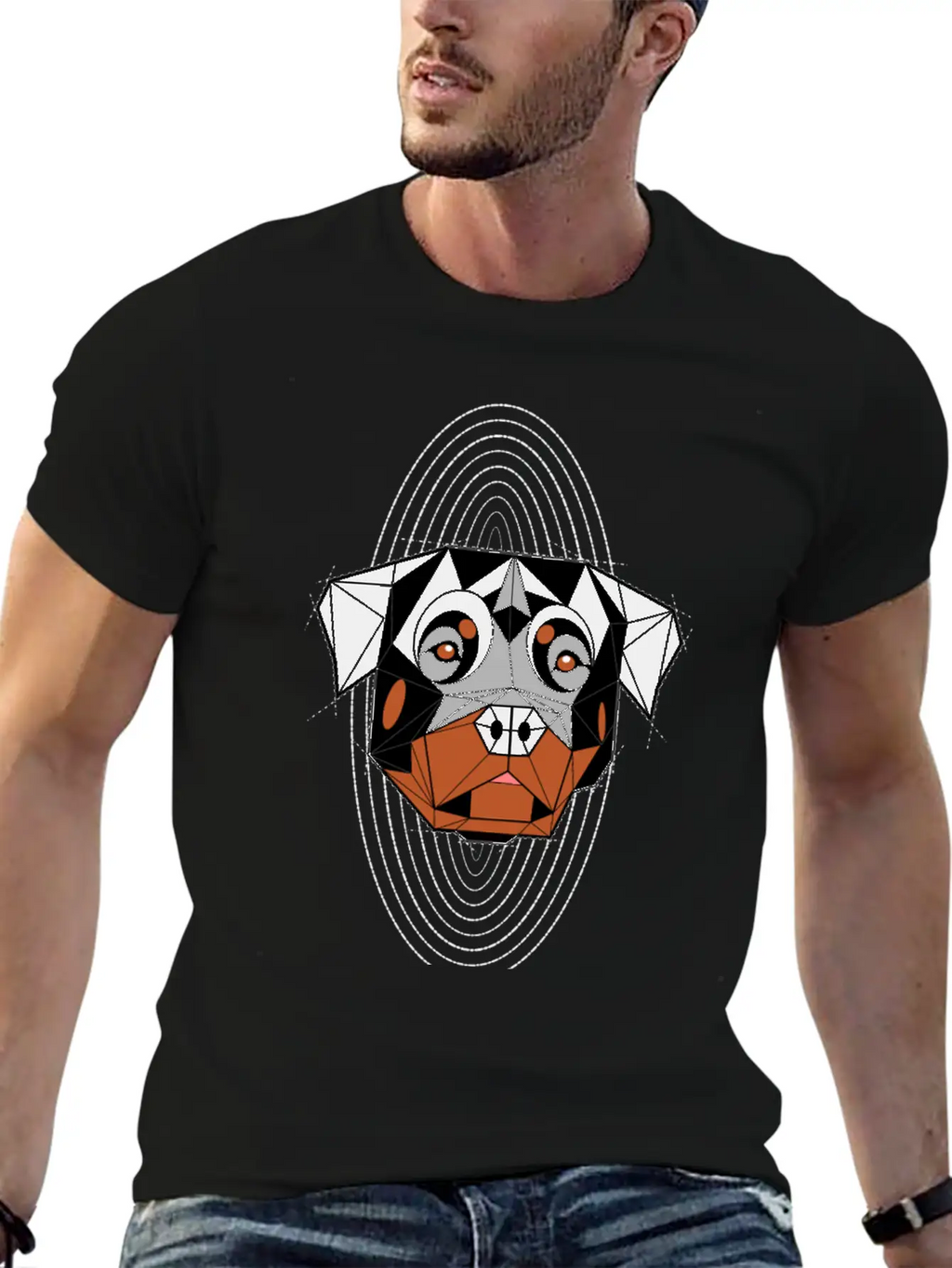 Rottweiler Geometric Classic Cotton Tee – Unisex Comfort For Any Season