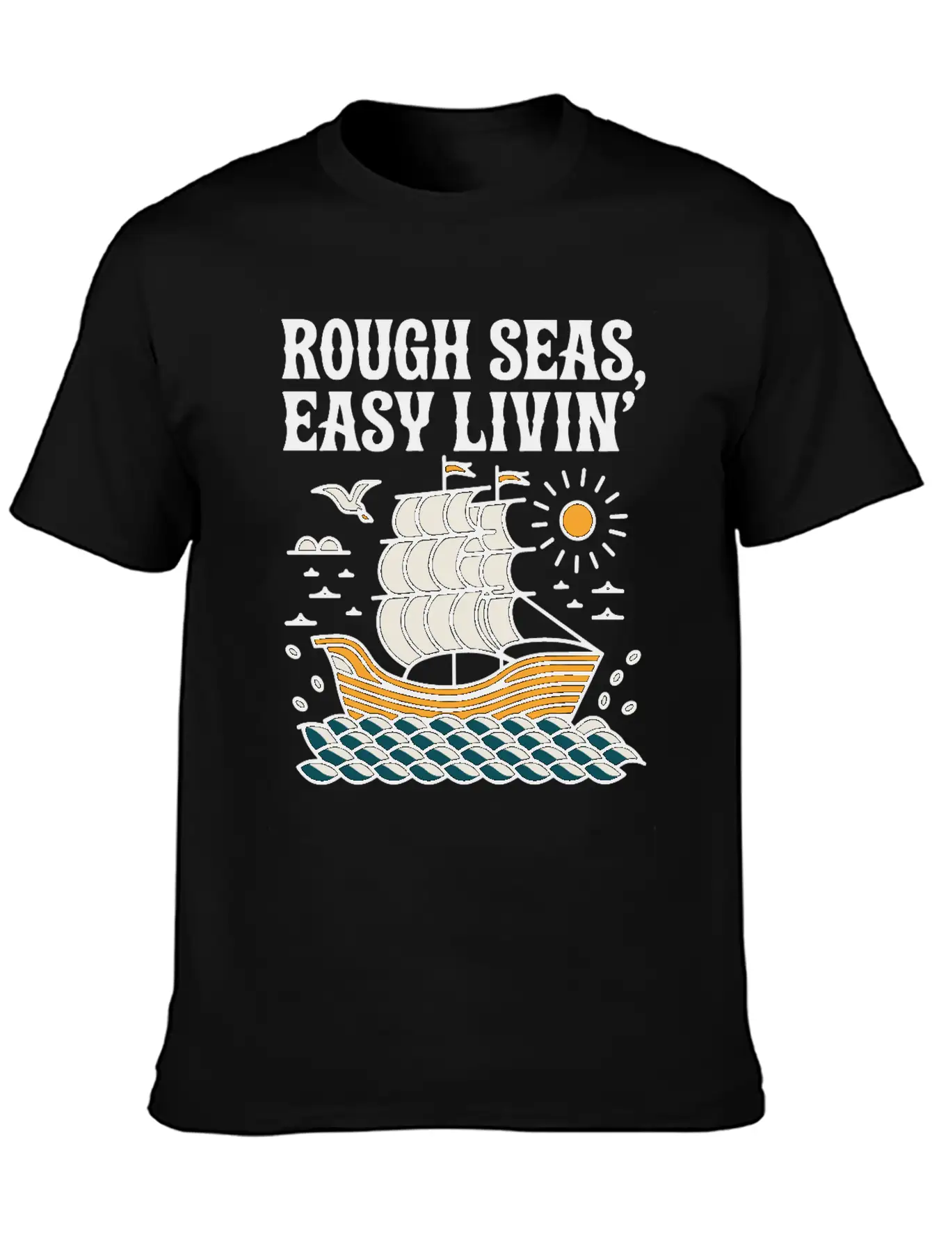 Rough Seas, Easy Living Classic Cotton Tee – Unisex Comfort For Any Season