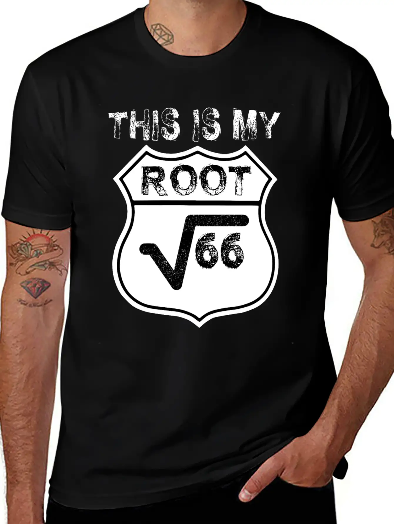 Route 66 Root Math Mathematics Biker Road Classic Cotton Tee – Unisex Comfort For Any Season