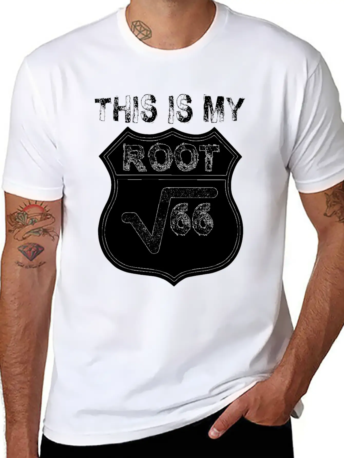 Route 66 Root Math Mathematics Biker Road Classic Cotton Tee – Unisex Comfort For Any Season