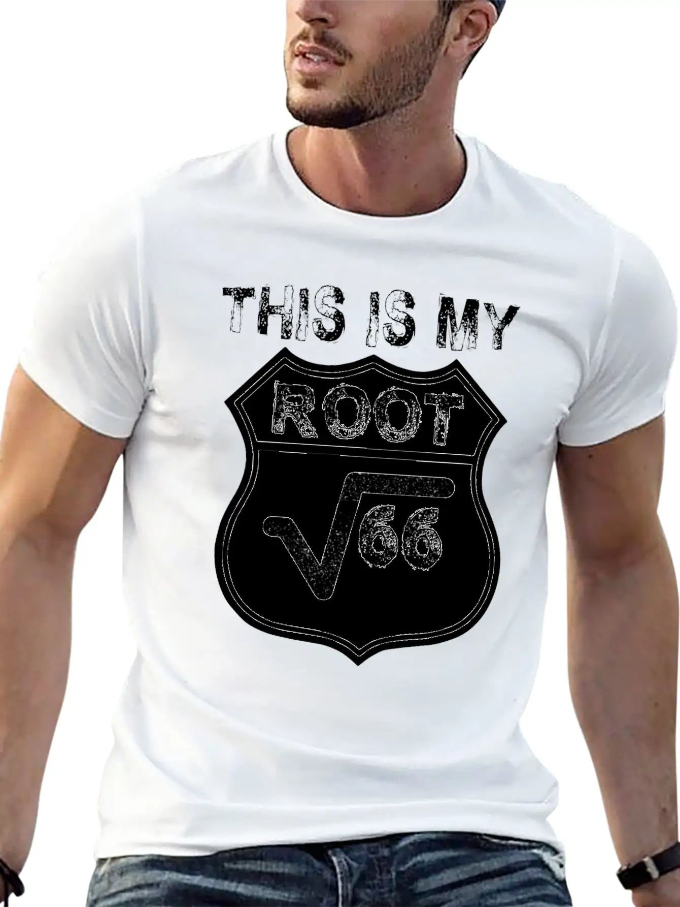Route 66 Root Math Mathematics Biker Road Classic Cotton Tee – Unisex Comfort For Any Season