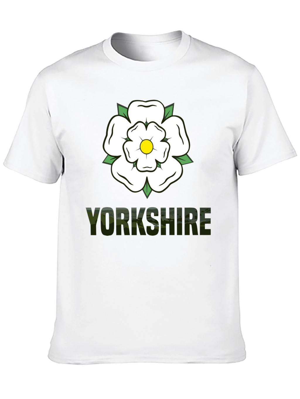 Yorkshire Rose Graphic Tee - Black Cotton T-Shirt