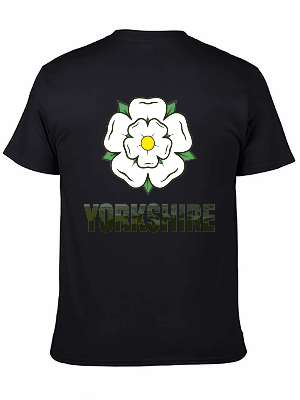 Yorkshire Rose Graphic Tee - Black Cotton T-Shirt