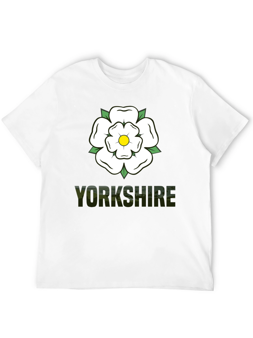 Yorkshire Rose Graphic Tee - Black Cotton T-Shirt