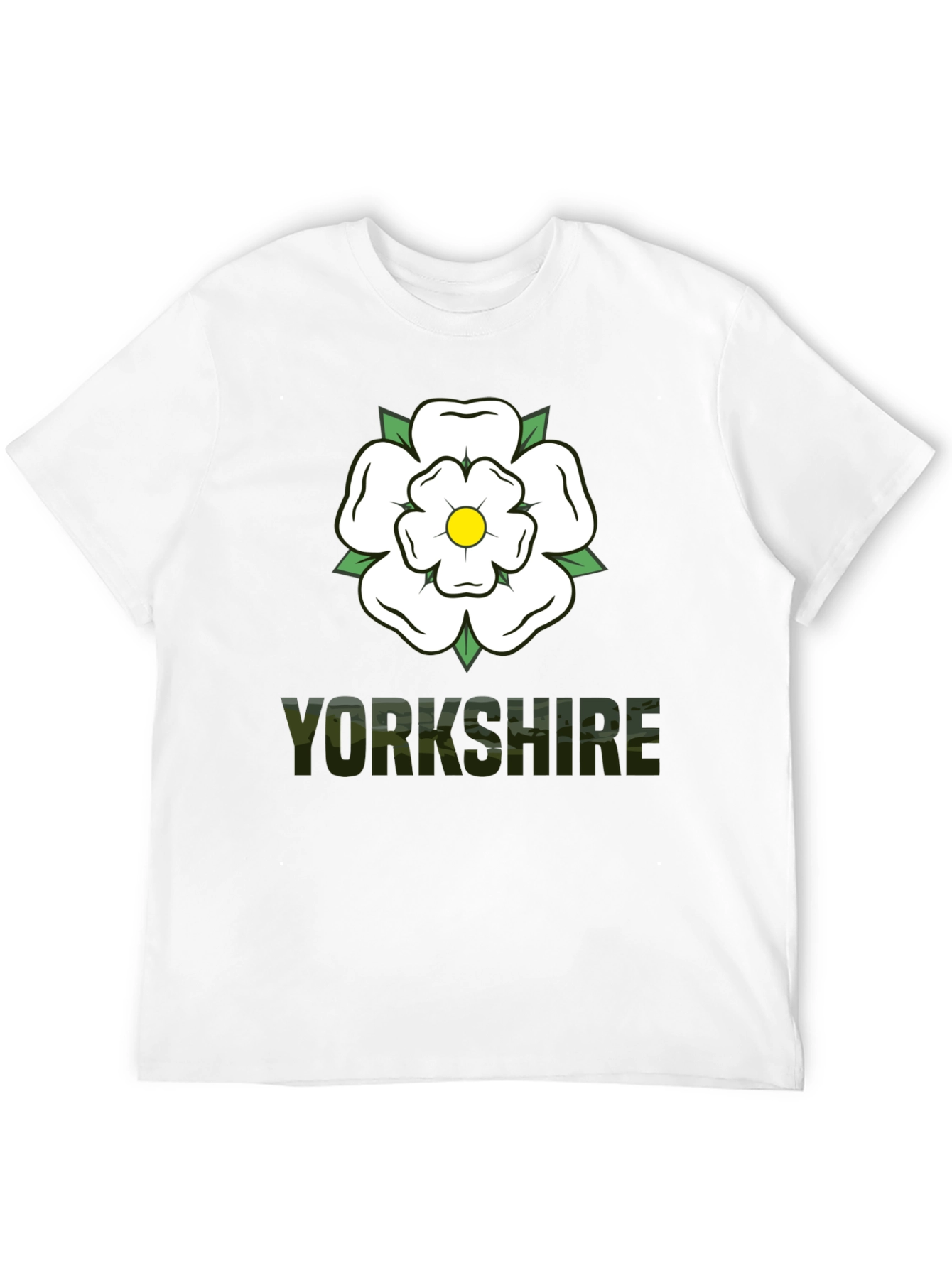 Yorkshire Rose Graphic Tee - Black Cotton T-Shirt