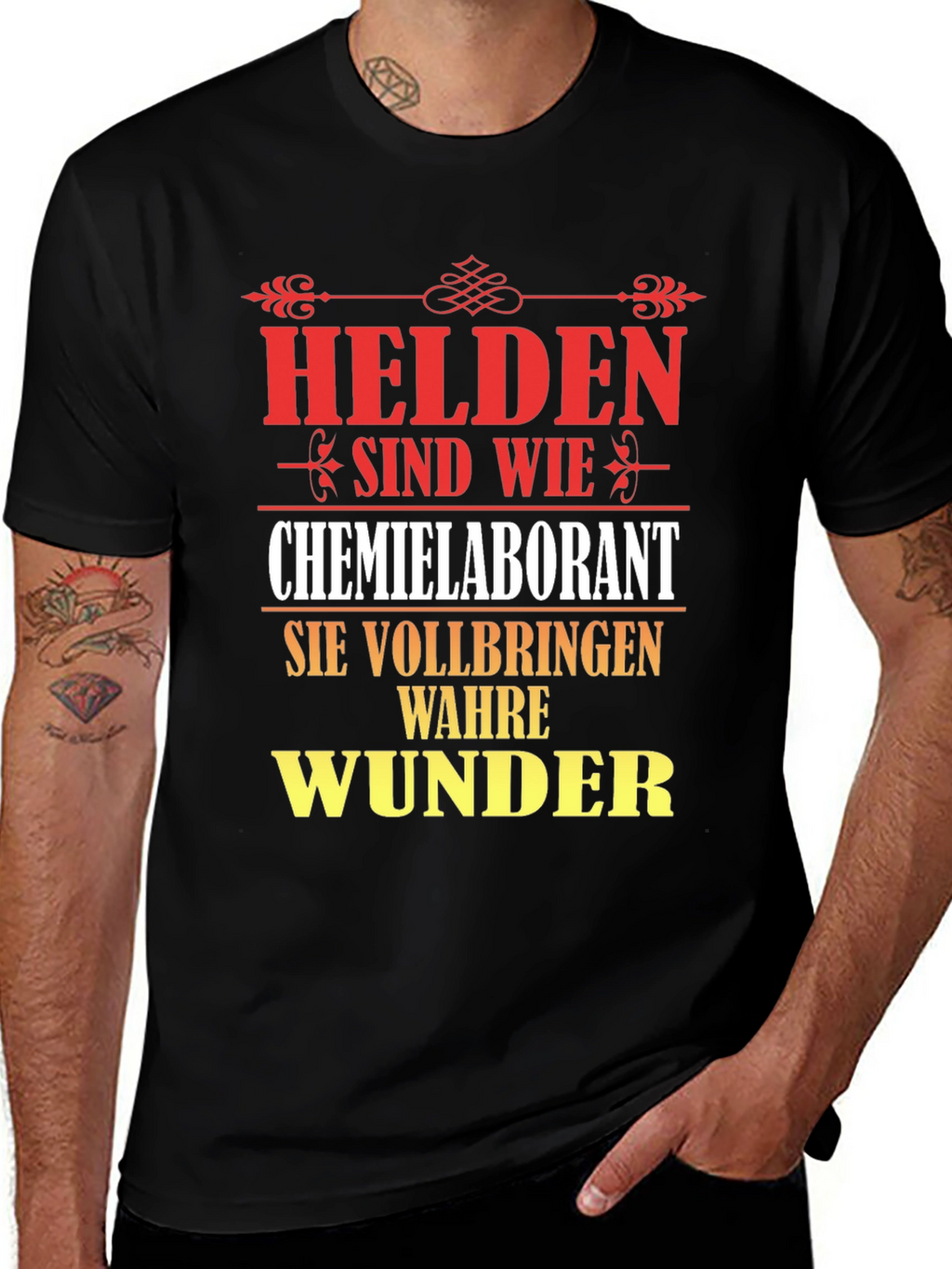 Chemist Lab Technician Hero T-Shirt - German Text