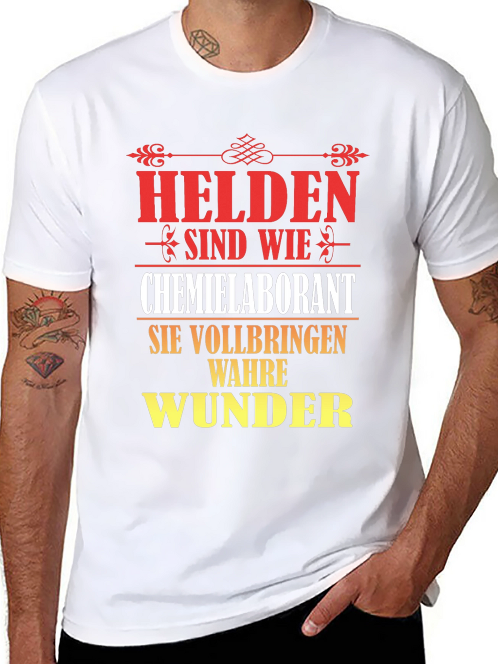 Chemist Lab Technician Hero T-Shirt - German Text