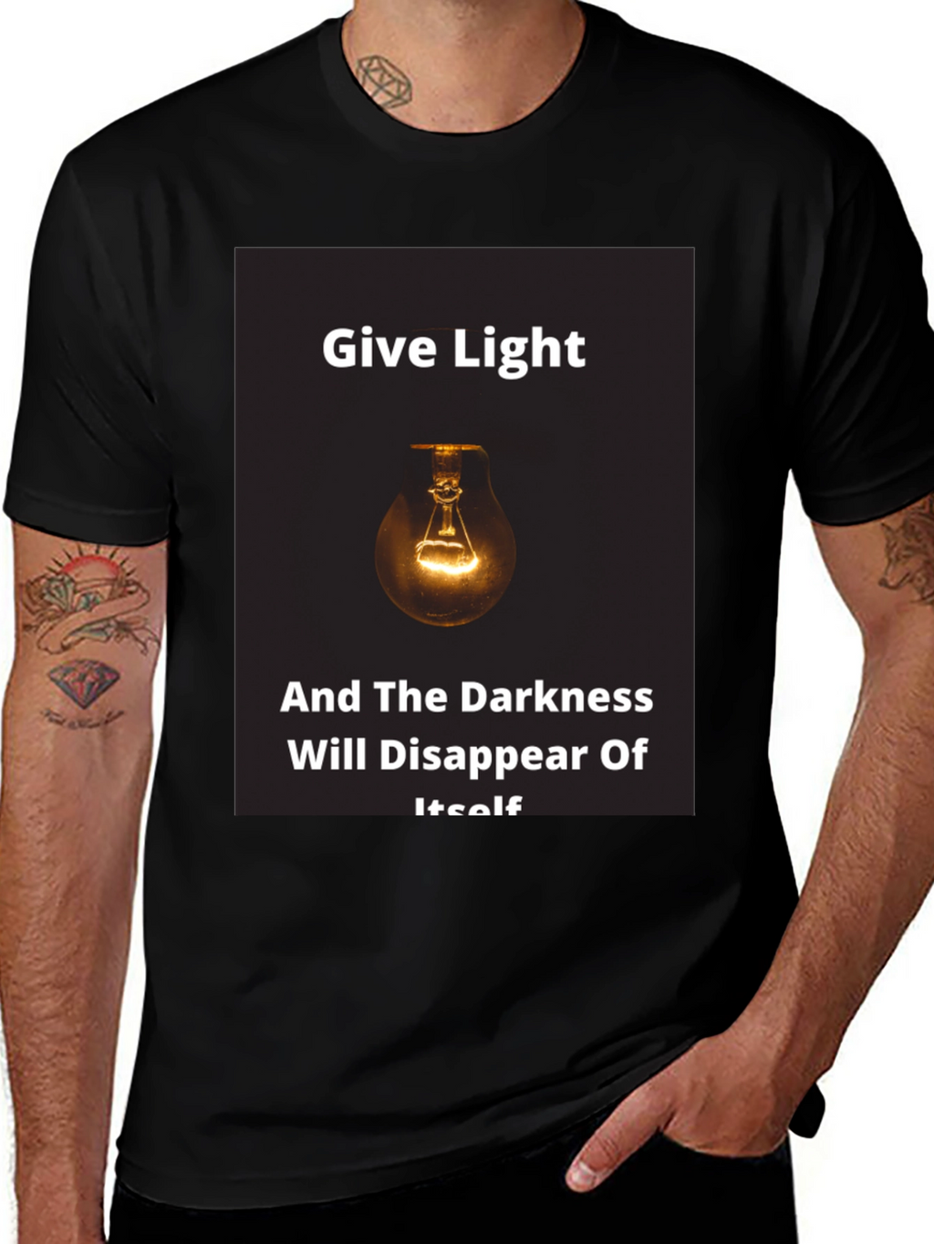 Give Light Black T-Shirt - Motivational Quote
