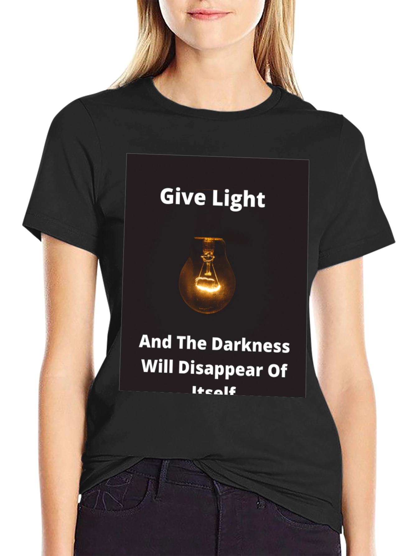 Give Light Black T-Shirt - Motivational Quote