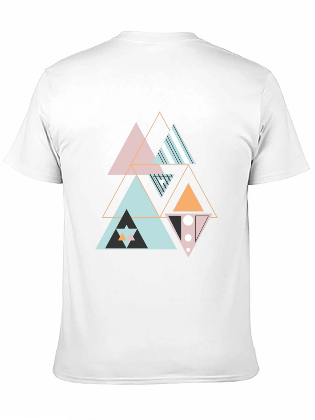 Geometric Triangle Pattern Black Tee