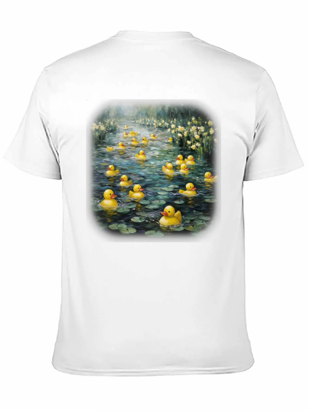 Rubber Ducks Among The Water Lilies Stylish Everyday T-Shirt – Unisex Basic Cotton Tee