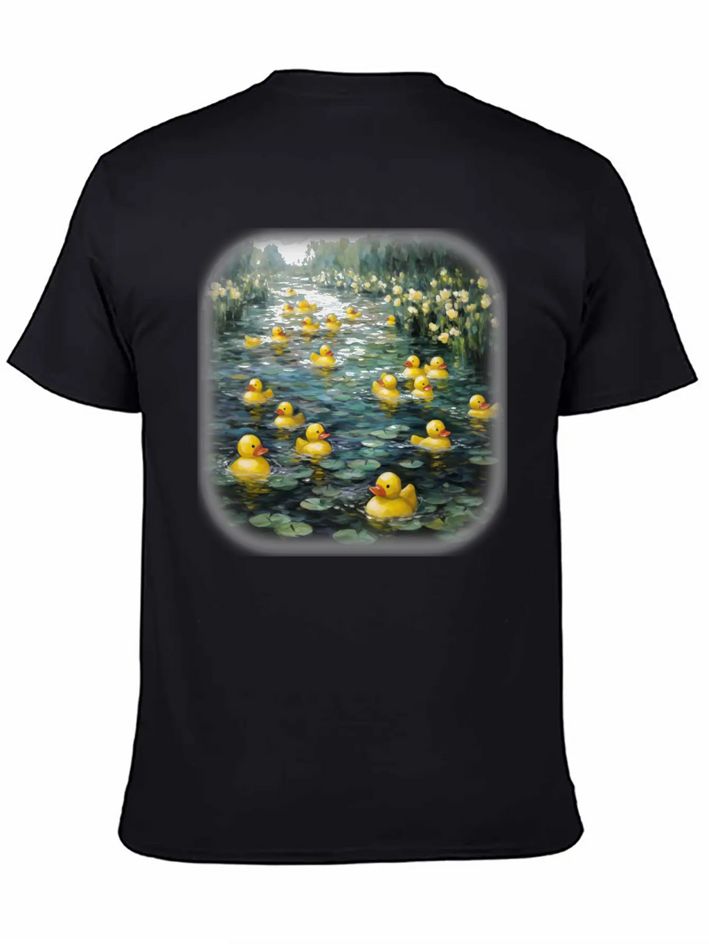 Rubber Ducks Among The Water Lilies Stylish Everyday T-Shirt – Unisex Basic Cotton Tee
