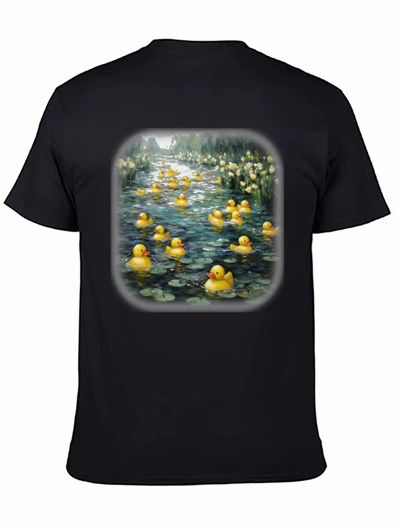 Rubber Ducks Among The Water Lilies Stylish Everyday T-Shirt – Unisex Basic Cotton Tee