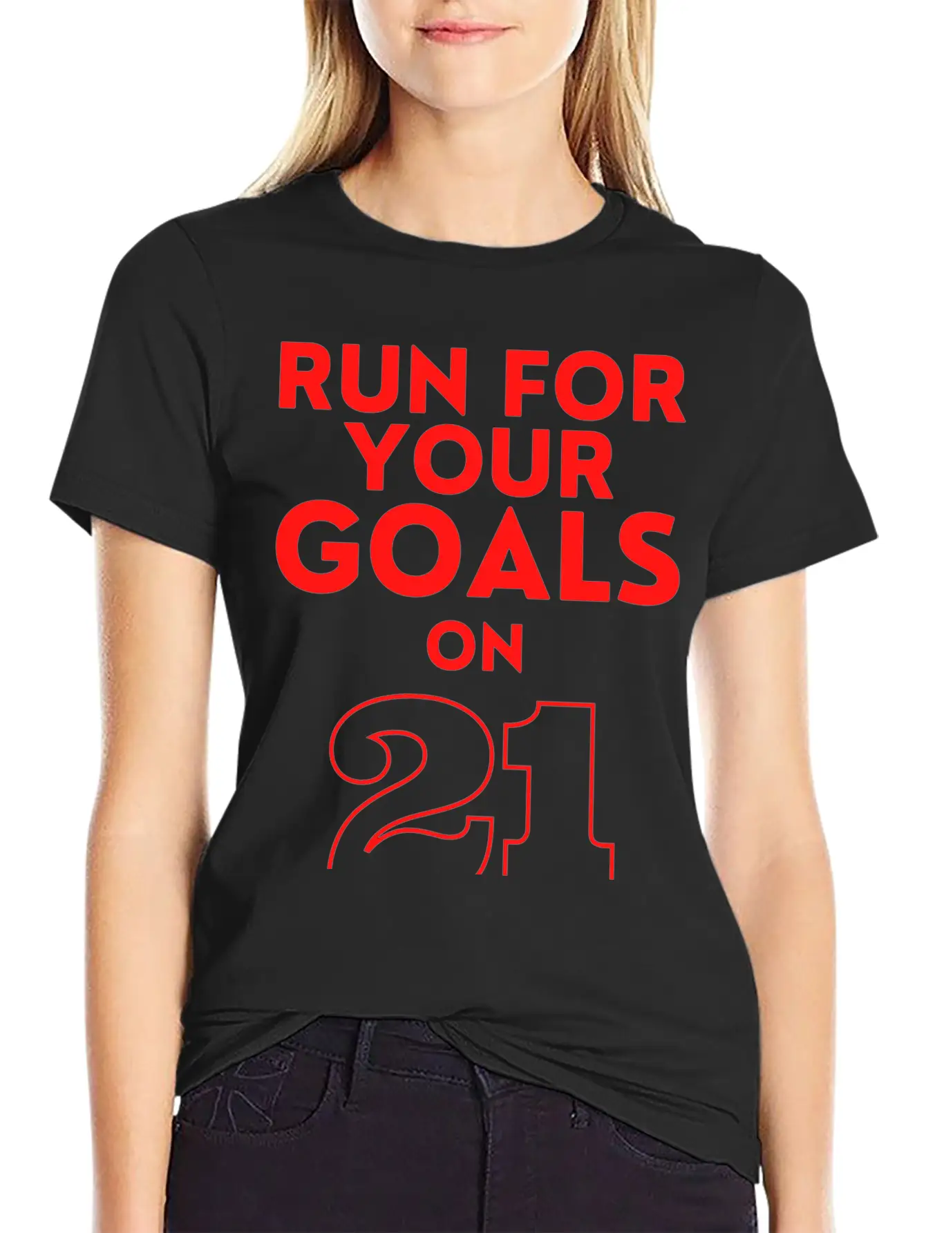 Run For Your Goals Motivational Quote Gift Stylish Everyday T-Shirt – Unisex Basic Cotton Tee