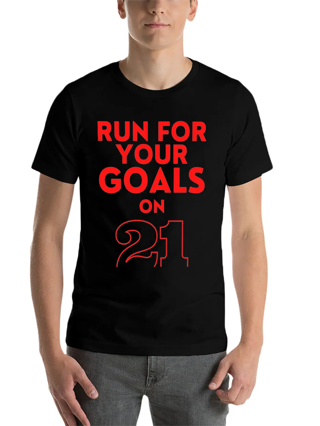 Run For Your Goals Motivational Quote Gift Stylish Everyday T-Shirt – Unisex Basic Cotton Tee